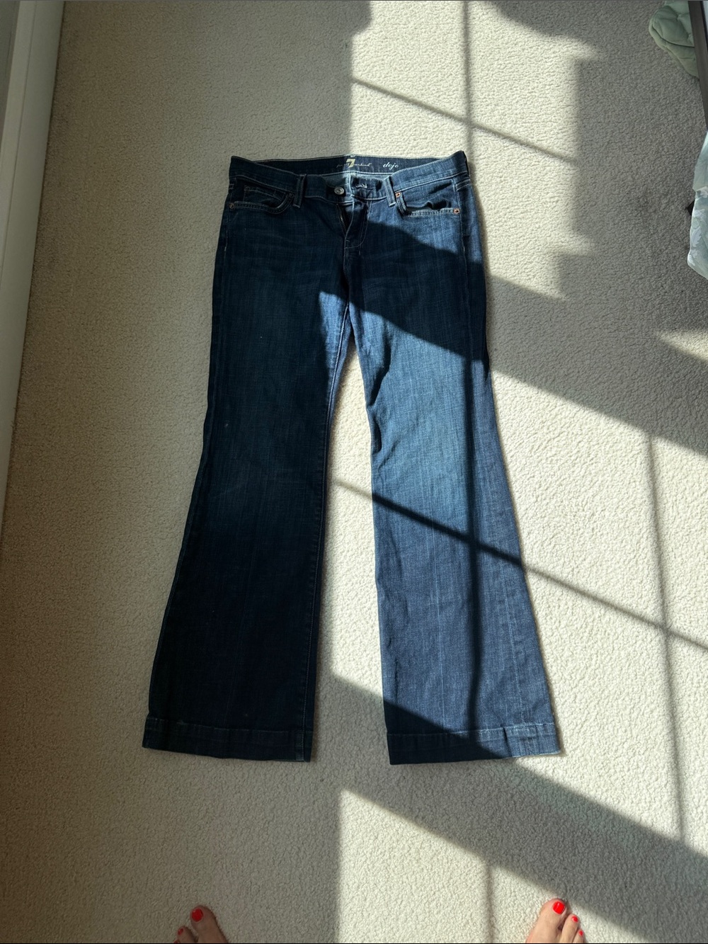 7 For All Mankind Dark Blue Flare Jeans